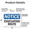 Signmission Evacuation Route, 14 in W x Rectangle, Plastic OS-2PACK-NS-P-1014-L-12193 - alternate 5